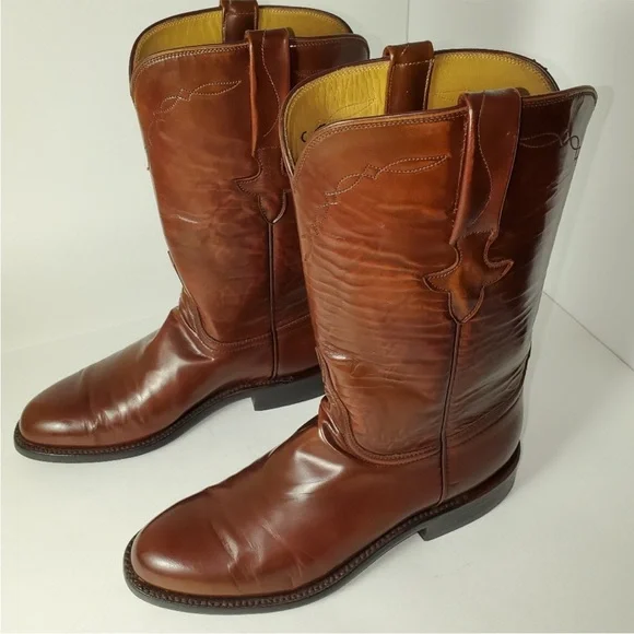 Lucchese Classics Men's Western Roper Boots Color Brown Size 7 B Handmade - Picture 3 of 15